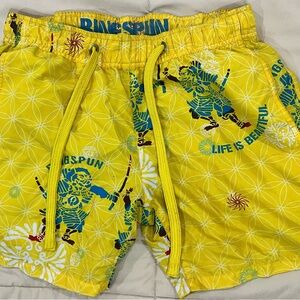 BingSpun Yellow Swim Board Shorts for Men
